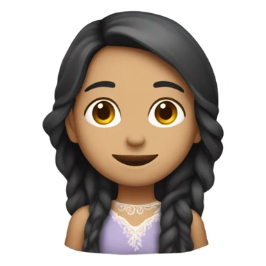 Chica morena cabello largo rojizo con un lunar en el pomulo izquierdo y sonriente  sticker