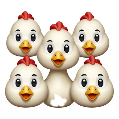 chicken 3d imoji transparen with wite color multipal  sticker