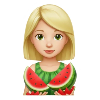 Blond Girl With watermelons sticker
