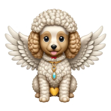 Perro poodle con alas sticker
