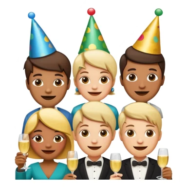 quirky cartoon faces collaborating as a creative team called 'unemployd retards', playful and vibrant iOS emoji style sticker