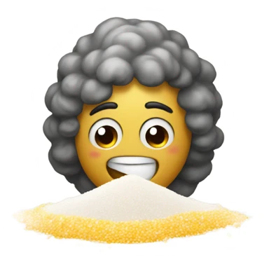 happy emoji with a pile of salt sticker