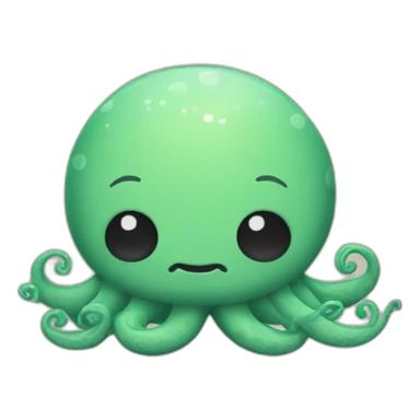 a cute kraken with closed eyes relaxing sticker