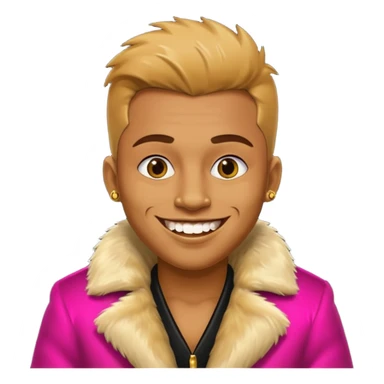 ganster with fur coat and gold teeth sticker