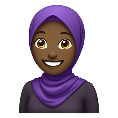Standing black Hijabi in purple laughing  sticker