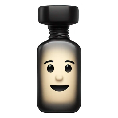 smiling perfume with black cap sticker