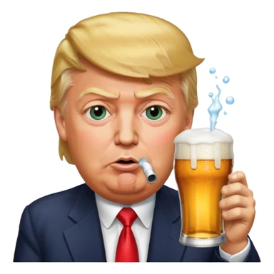 Donald trump drinking a beer sticker