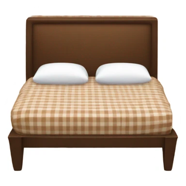 bed with white and brown gingham sheets sticker