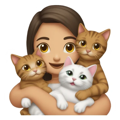 Multiple pet cats in a girl’s lap sticker