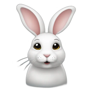 Lapin bélier blanc avec une tache noire sur l'oeil sticker