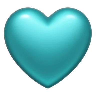 heart with a metallic turquoise finish sticker