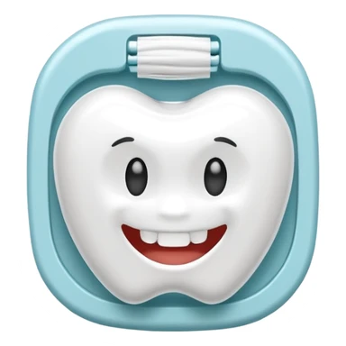 White Round plain pack of dental floss sticker