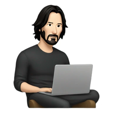keanu reeves with a laptop sticker