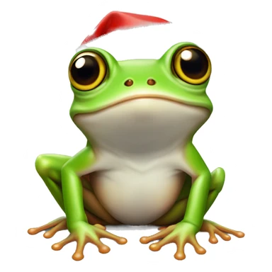 Cute tree frog with Santa hat sticker