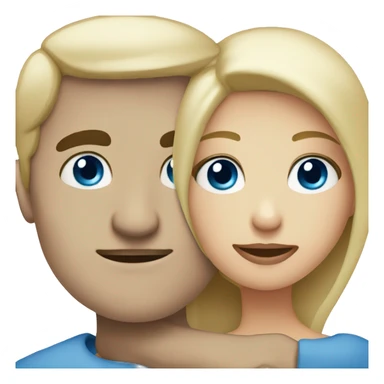 Blond women With Blue eyes Hugging a Man with dark Eyes and Dark hair  sticker