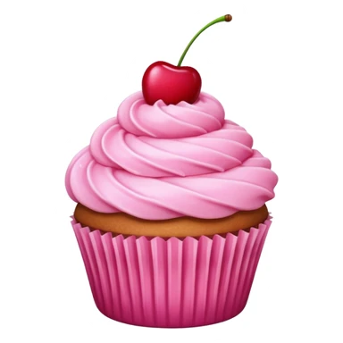 cupcake with pink icing, cherry on top sticker