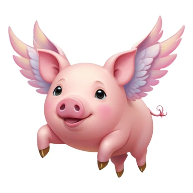 

A plump, rosy pig with a round belly and curly tail soars through the sky, its powerful wings shimmering in iridescent hues of white, gold, and pink. Each graceful flap lifts it higher, ears flapping in the breeze, while its bright eyes gleam with joy. Below, stunned farm animals watch in disbelief as the pig defies nature, snorting happily, a symbol of the impossible made real.








 sticker
