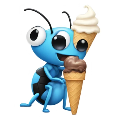 An ant eating ice cream  sticker