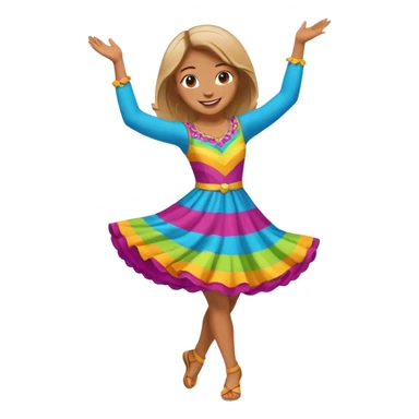 Happy girl dancing full body sticker