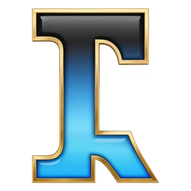 Bold Black-Blue-White-Gold Font Letter “i” sticker
