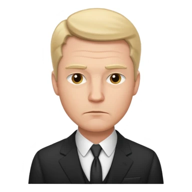 white man in formal suit in thought, in thought, raised eyebrow sticker