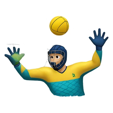 water polo goalkeeper stopping a shoot sticker