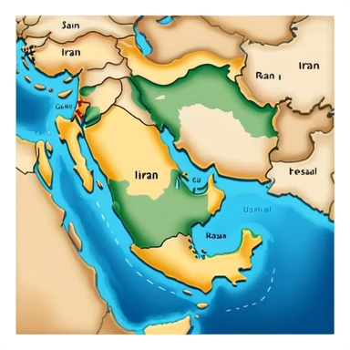 Map of the Persian Gulf of Iran sticker