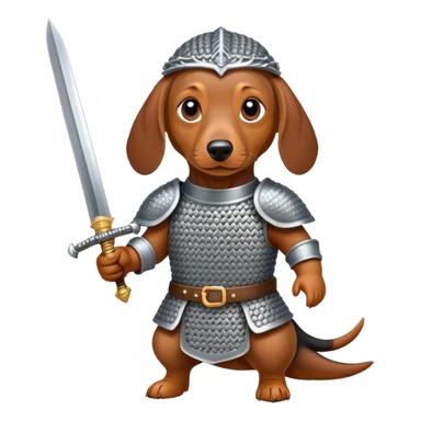 A dachshund with a sword  sticker