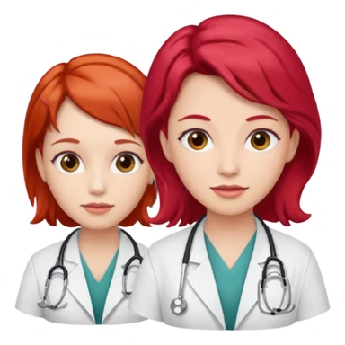 doctors with red hairclips sticker