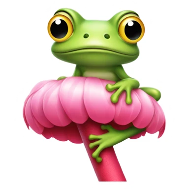 Frog on a flamingo  sticker