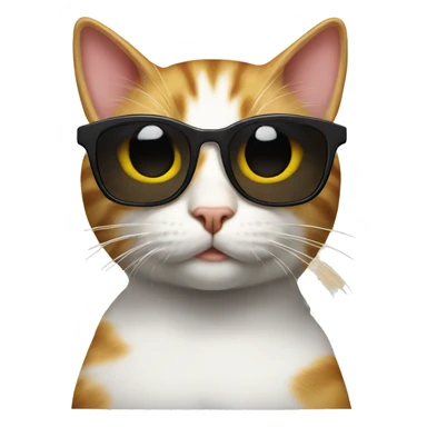 Cat with sunglasses under a table sticker