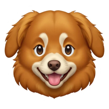 nova scotia duck tolling retriever with a brown face and tongue out emoji style sticker