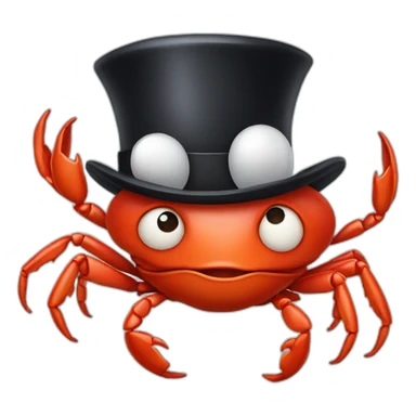 Crab with a magician tophat sticker