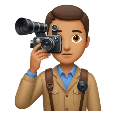 man hold film Camera ,on his shoulder sticker