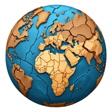 Brown planet earth sticker