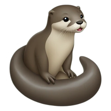 Une loutre sur un cœur sticker