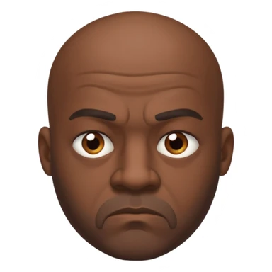 bald grumpy black man with shaving beard sticker