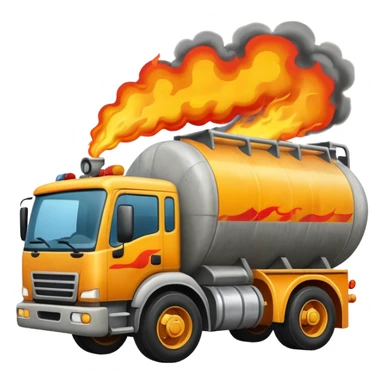 A concrete truck on fire sticker