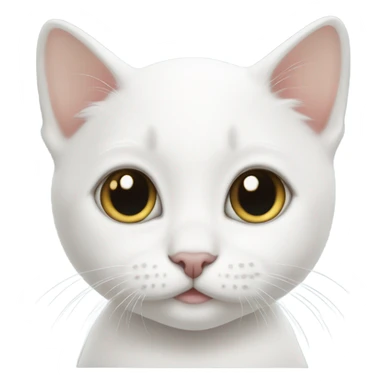 just the white baby cat with a little black spot on ear sticker