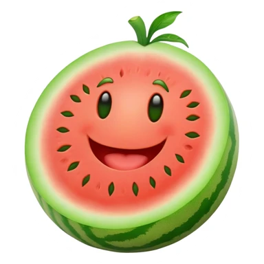 melon with happy face sticker