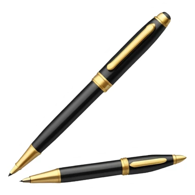 3D perspective academic premium golden luxury black pen sticker