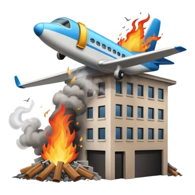 Plane hitting a building sticker