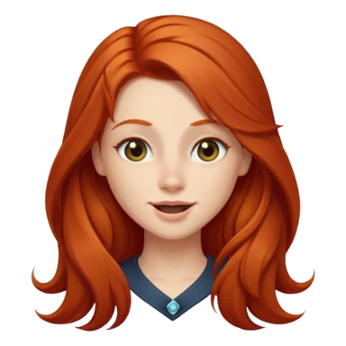 Long haired redhead winking wirh right eye sticker