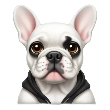 White french bulldog with black hoddie  sticker