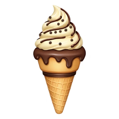 Vanilla ice cream cone with chocolate sprinkles sticker