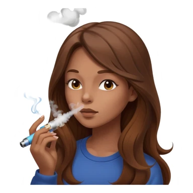 girl with vape long hir and color brwon sticker