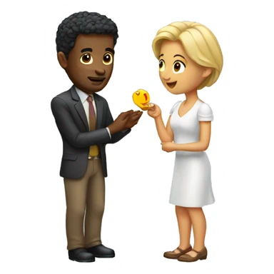 Man proposes  sticker