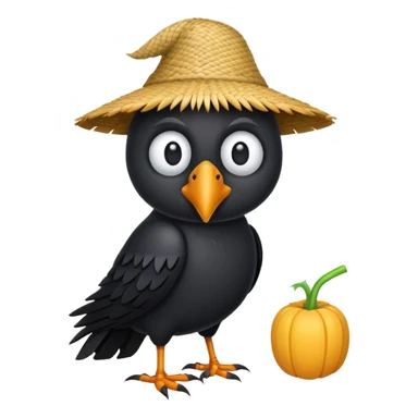 straw crow sticker