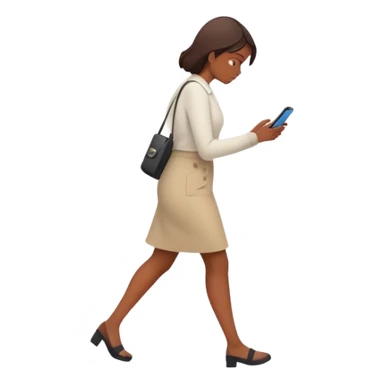 woman walking away from phone with multiple unread message notifications, dismissive expression, turning her back on conversation, phone showing several ignored texts, emotionally detached look sticker