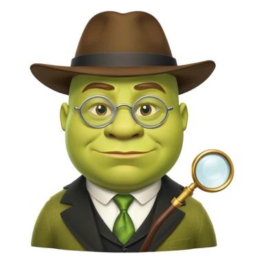 Shrek wearing a monocle and mafia hat sticker